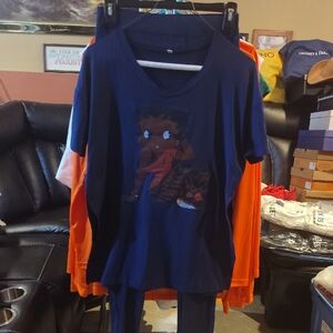 Women's Navy Blue Graphic T-Shirt